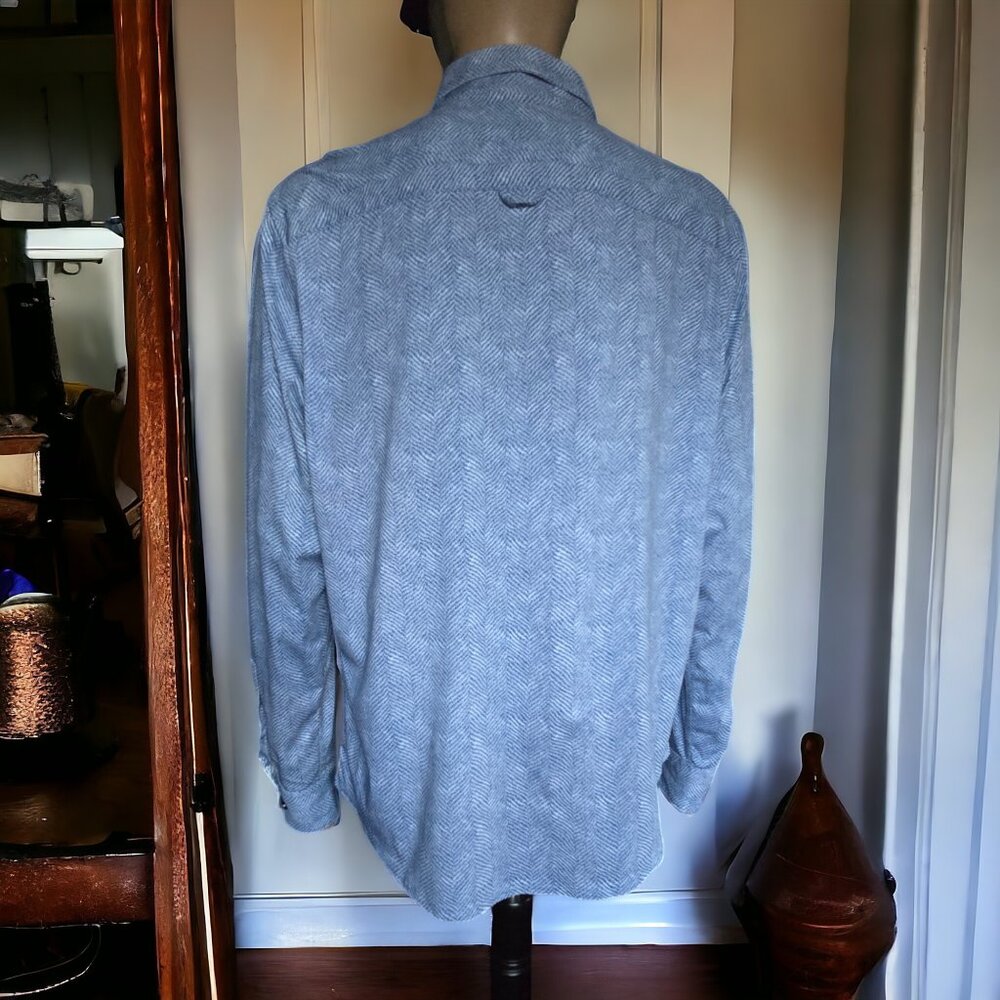 NWOT BROOKLYN BRIGADE (XL) Men's Casual Blue Heathered/Checkered Button Up - Picture 4 of 6